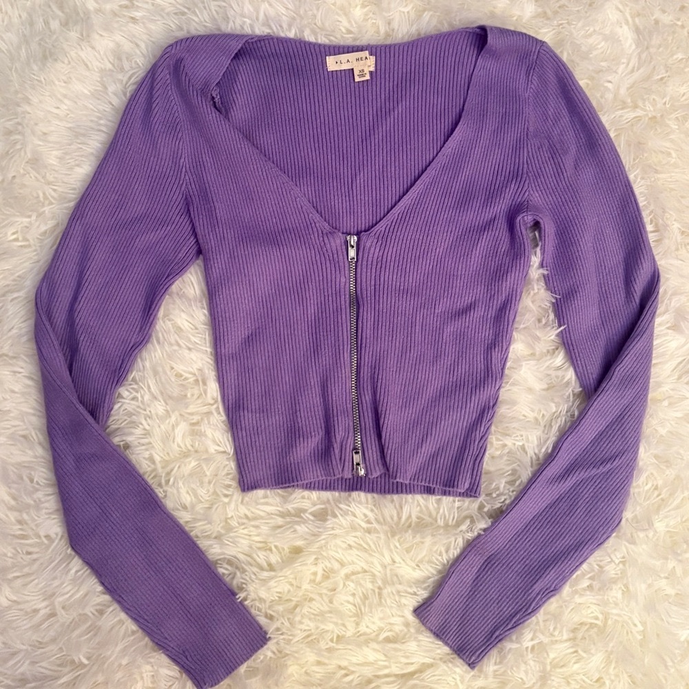Pacsun LA Hearts Lavender Ribbed Cardigan